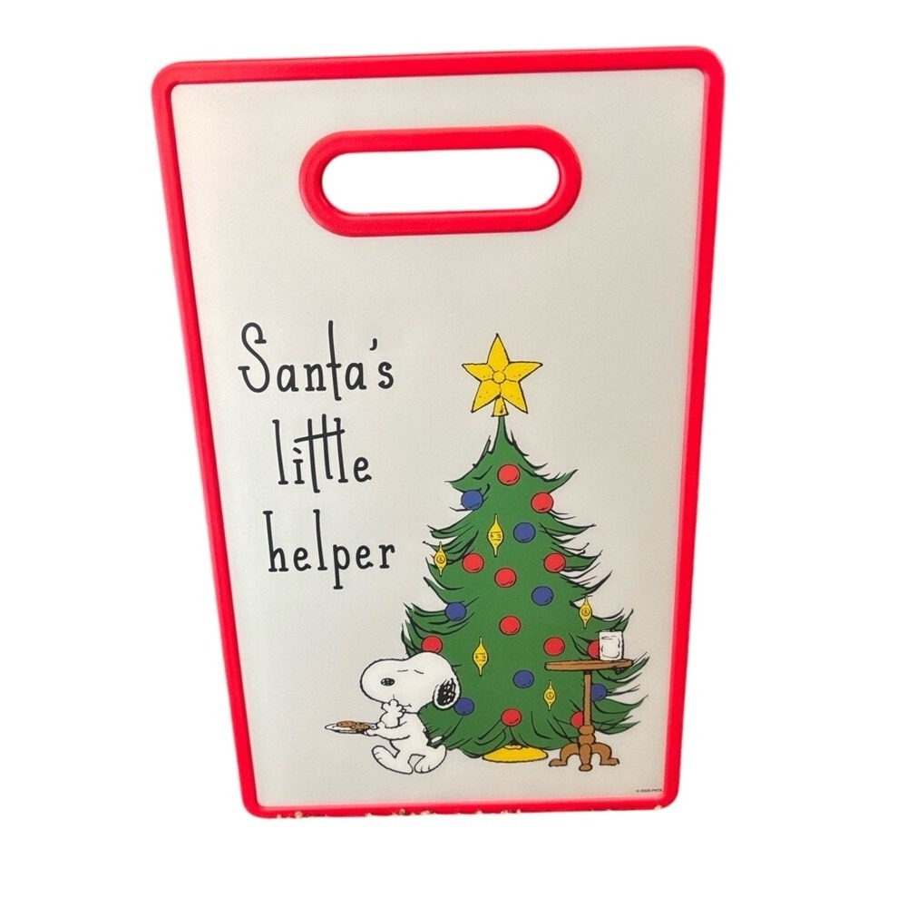 Peanuts Snoopy Christmas Cutting Board Tray Reversable 15in by 9in NEW